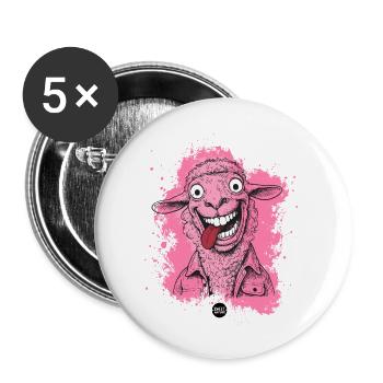 Woolly Unhinged - Lot de 5 petits badges (25 mm) - blanc - Devant