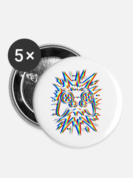 Glitch Controller – Gaming Explosion - Buttons klein 25 mm (5er Pack) - Weiß