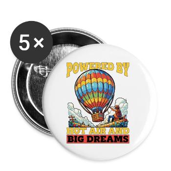 Hot Air Ballooning Powered By Hot Air Balloonist - Buttons small 1''/25 mm (5-pack) - white - Front