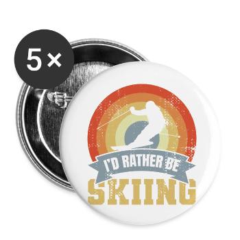 Le dicton du skieur - Lot de 5 petits badges (25 mm) - blanc - Devant