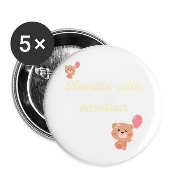 Manipuler avec émotion – Pastel Mental Health Aware - Lot de 5 petits badges (25 mm) - blanc - Devant