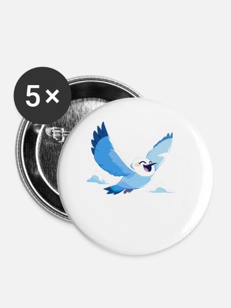 Möwen Möwe - Buttons klein 25 mm (5er Pack) - Weiß