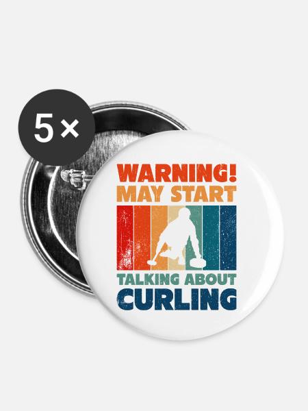 Curling Sport Curling - Buttons klein 25 mm (5er Pack) - Weiß