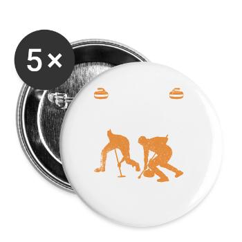 Curling Sport Curling - Buttons klein 25 mm (5er Pack) - Weiß - Vorne