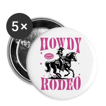 Howdy Rodeo – Not for Beginners - Buttons klein 25 mm (5er Pack) - Weiß - Vorne