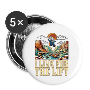 Parapente Je vis pour l’ascenseur Amateur de parachutisme - Lot de 5 petits badges (25 mm) - blanc - Devant