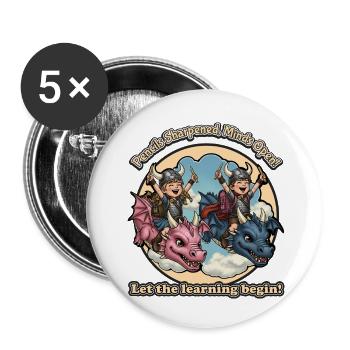 Liebe meine Schule | Lebendige Schulkunst - Buttons klein 25 mm (5er Pack) - Weiß - Vorne