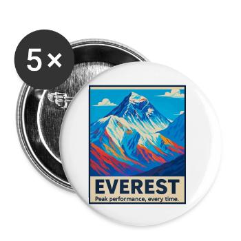 Everest – Peak Performance - Buttons klein 25 mm (5er Pack) - Weiß - Vorne