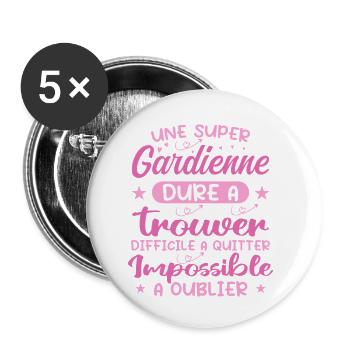 A Super Guardian - Guardian Gift - Buttons small 1''/25 mm (5-pack) - white - Front