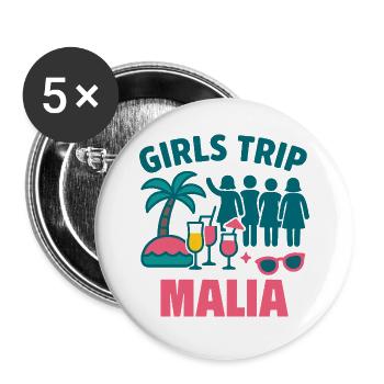 Filles Trip Malia Chemise de fête - Lot de 5 petits badges (25 mm) - blanc - Devant