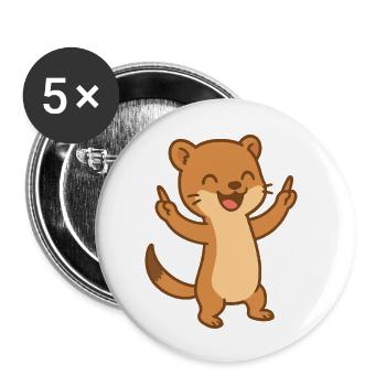 Happy Weasel Baby Cartoon - Buttons small 1''/25 mm (5-pack) - white - Front