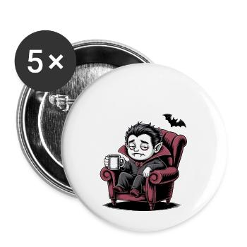 Morgen Saugen Vampir Gothic Halloween Lustig - Buttons klein 25 mm (5er Pack) - Weiß - Vorne