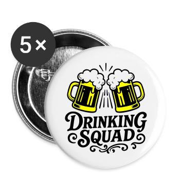 Drinking Squad Beer - Buttons small 1''/25 mm (5-pack) - white - Front