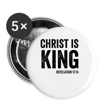 Christus ist König Offenbarung 17:14 Christ Christ - Buttons klein 25 mm (5er Pack) - Weiß - Vorne