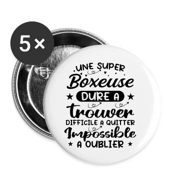 A Super Boxer - Boxer Gift - Buttons small 1''/25 mm (5-pack) - white - Front