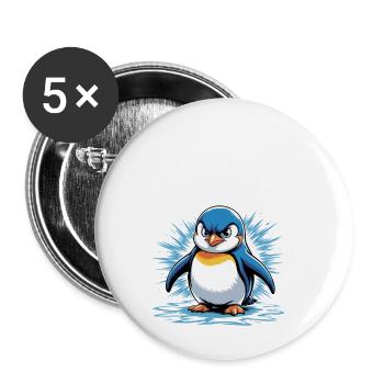 Good morning? Very thin ! Funny Penguin - Buttons small 1''/25 mm (5-pack) - white - Front