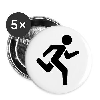 Icône de course à pied | Courir Silhouette Sport - Lot de 5 petits badges (25 mm) - blanc - Devant