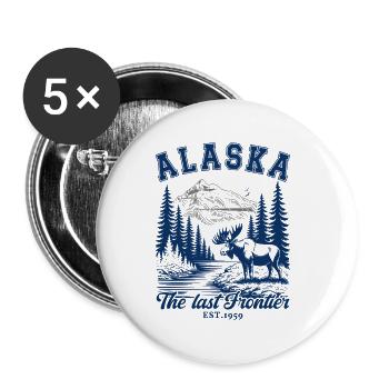 Alaska die letzte Grenze - Buttons klein 25 mm (5er Pack) - Weiß - Vorne