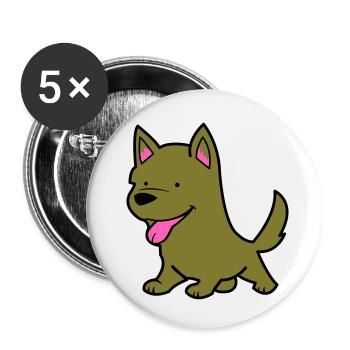 Bande dessinée de chien - Lot de 5 petits badges (25 mm) - blanc - Devant
