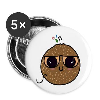 Q-TE - Buttons klein 25 mm (5er Pack) - Weiß - Vorne
