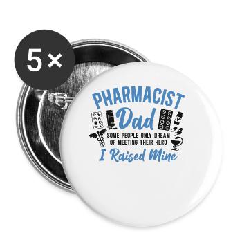 Pharmacy Tech Technician - Buttons klein 25 mm (5er Pack) - Weiß - Vorne