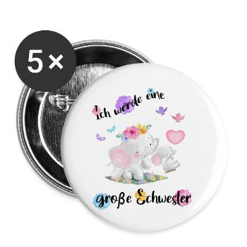 Announcing offspring I'm going to be a big sister in 2027 - Buttons small 1''/25 mm (5-pack) - white - Front