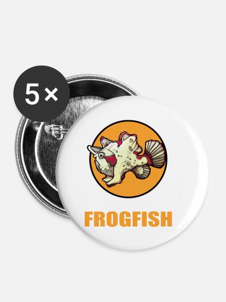 Frogfish Anglerfisch - Buttons klein 25 mm (5er Pack) - Weiß