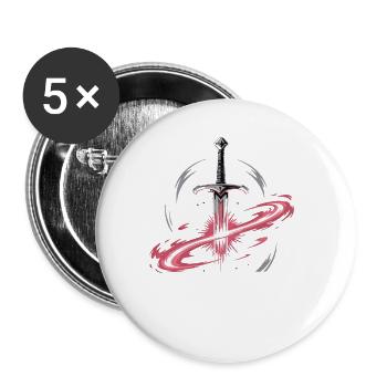 LE POUVOIR ENTRE VOS MAINS - Lot de 5 petits badges (25 mm) - blanc - Devant
