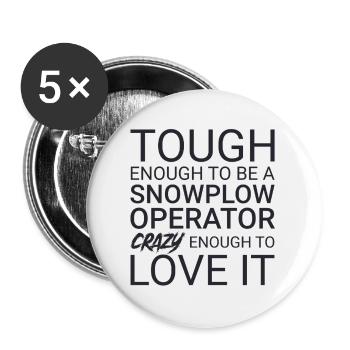 Snowplow Operator Crazy Schneepflugfahrer - Buttons klein 25 mm (5er Pack) - Weiß - Vorne