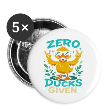 Zero Ducks Given Duck Thème Fun - Lot de 5 petits badges (25 mm) - blanc - Devant