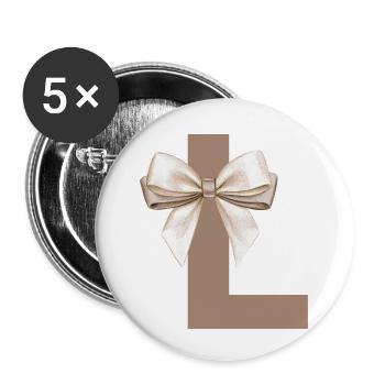 Letter L Knot - Buttons small 1''/25 mm (5-pack) - white - Front