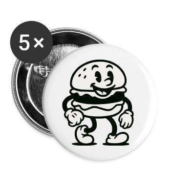 Burger Comic - Buttons small 1''/25 mm (5-pack) - white - Front