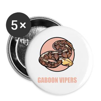 Gabon Vipers Gabon Vipers - Buttons small 1''/25 mm (5-pack) - white - Front