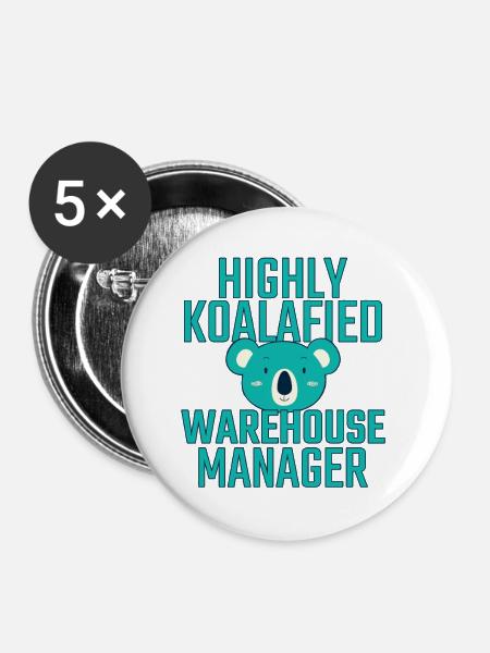 Warehouse Manager Koalafied - Buttons klein 25 mm (5er Pack) - Weiß