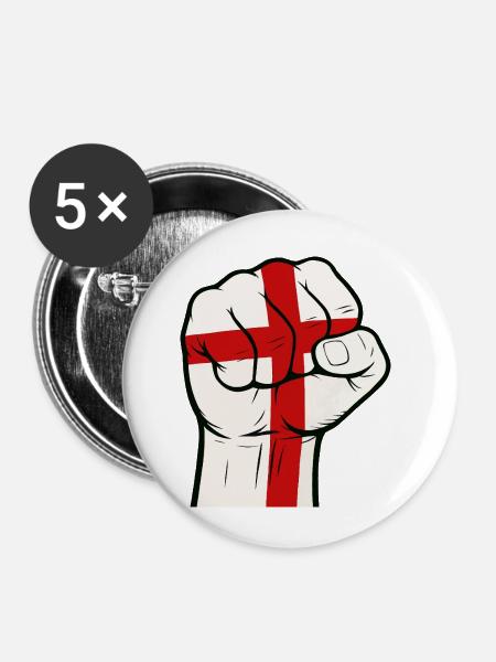 faust england - Buttons klein 25 mm (5er Pack) - Weiß