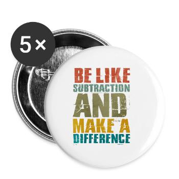 Mathématiques - Lot de 5 petits badges (25 mm) - blanc - Devant
