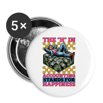Accounting The H In Accounting Stands Spreadsheet - Buttons small 1''/25 mm (5-pack) - white - Front