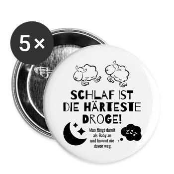 Schlaf - Buttons klein 25 mm (5er Pack) - Weiß - Vorne