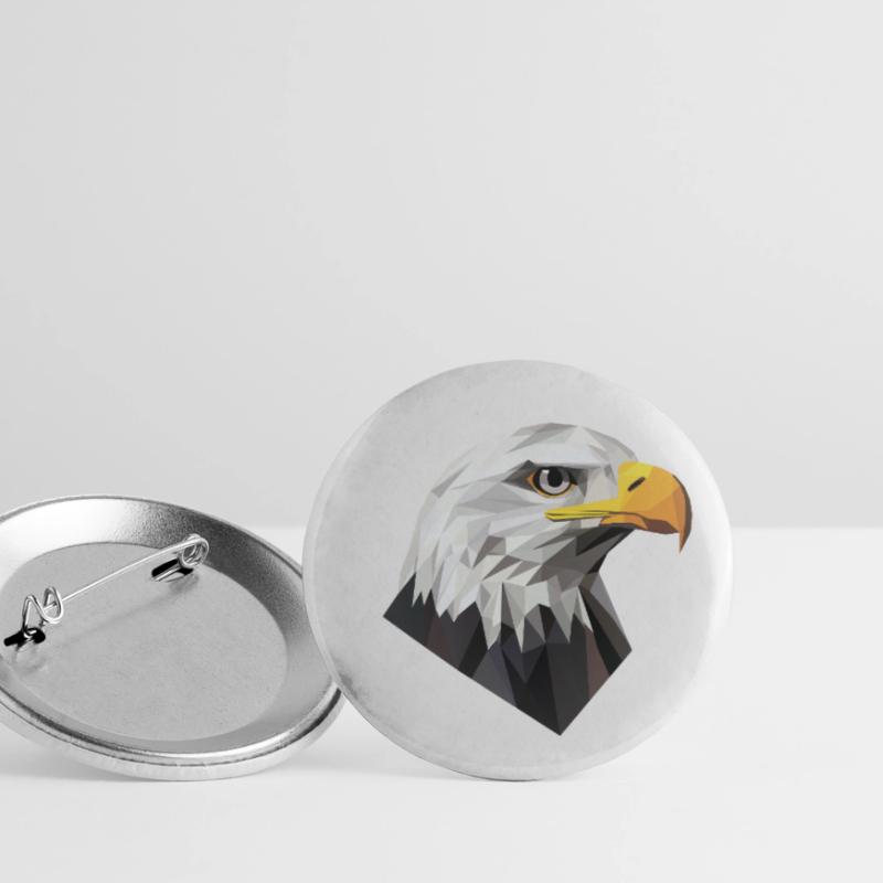 Eagle Head Low Poly Logo Design Buttons small 1''/25 mm (5-pack)