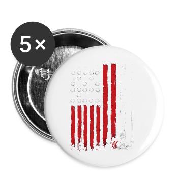 Amerikanische Flagge Golf Golfer Lustiger Golf Club Golfen - Buttons klein 25 mm (5er Pack) - Weiß - Vorne