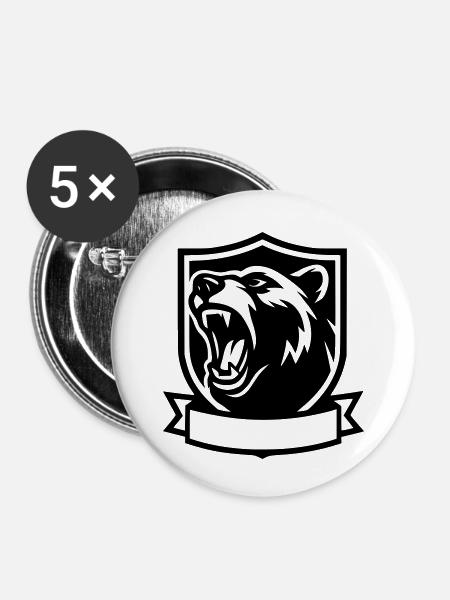 Unser Bär - Buttons klein 25 mm (5er Pack) - Weiß