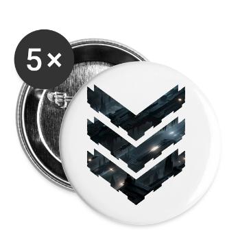 Futuristische Sci-Fi-Raumstationsschichten – Dark City - Buttons klein 25 mm (5er Pack) - Weiß - Vorne