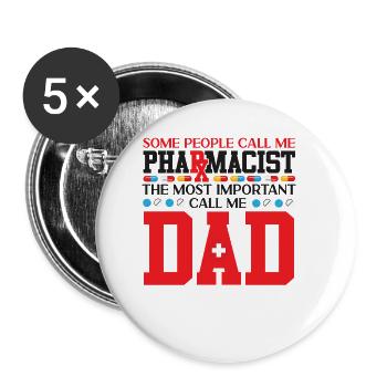 Technicien en pharmacie - Lot de 5 petits badges (25 mm) - blanc - Devant