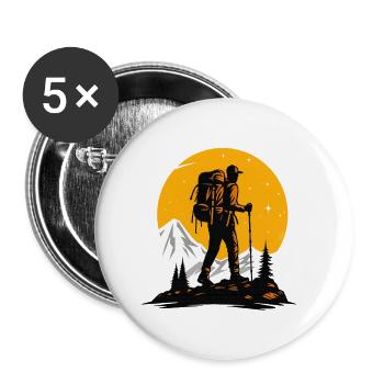 Wanderer - Buttons klein 25 mm (5er Pack) - Weiß - Vorne