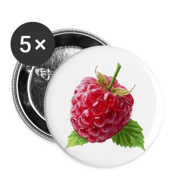Himbeere - Buttons klein 25 mm (5er Pack) - Weiß - Vorne
