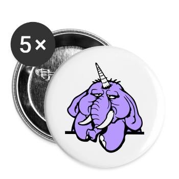 Unicorn, elephant, bad-tempered, angry, sad - Buttons small 1''/25 mm (5-pack) - white - Front