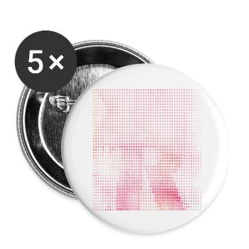 Lettre R, nom, la lettre R - Lot de 5 petits badges (25 mm) - blanc - Devant