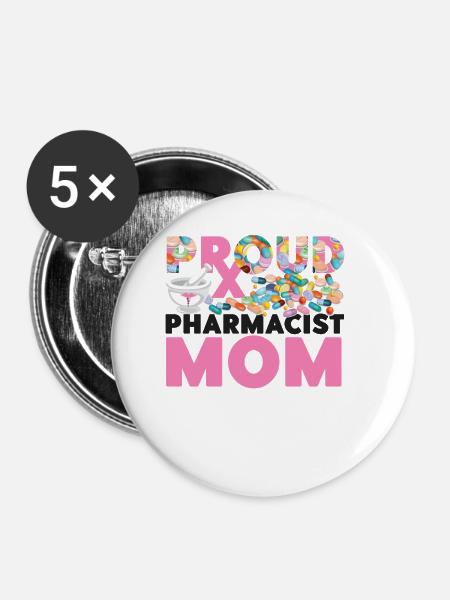 Pharmacy Tech Technician - Buttons klein 25 mm (5er Pack) - Weiß