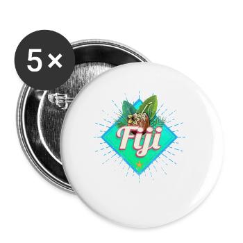 Îles Fidji Noix de Holiday Vintage Souvenir - Lot de 5 petits badges (25 mm) - blanc - Devant