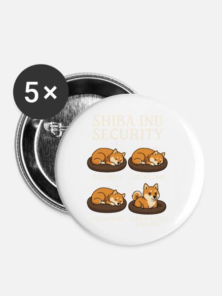 Shiba Inu - Buttons klein 25 mm (5er Pack) - Weiß